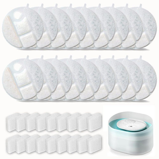 18 Pack Dog Water Fountain Replacement Filters for Petlibro Capsule Dog Fountain PLWF008,Dog Water Fountain Filter with Replacement Pre-Filter Pump Sponges. (18)