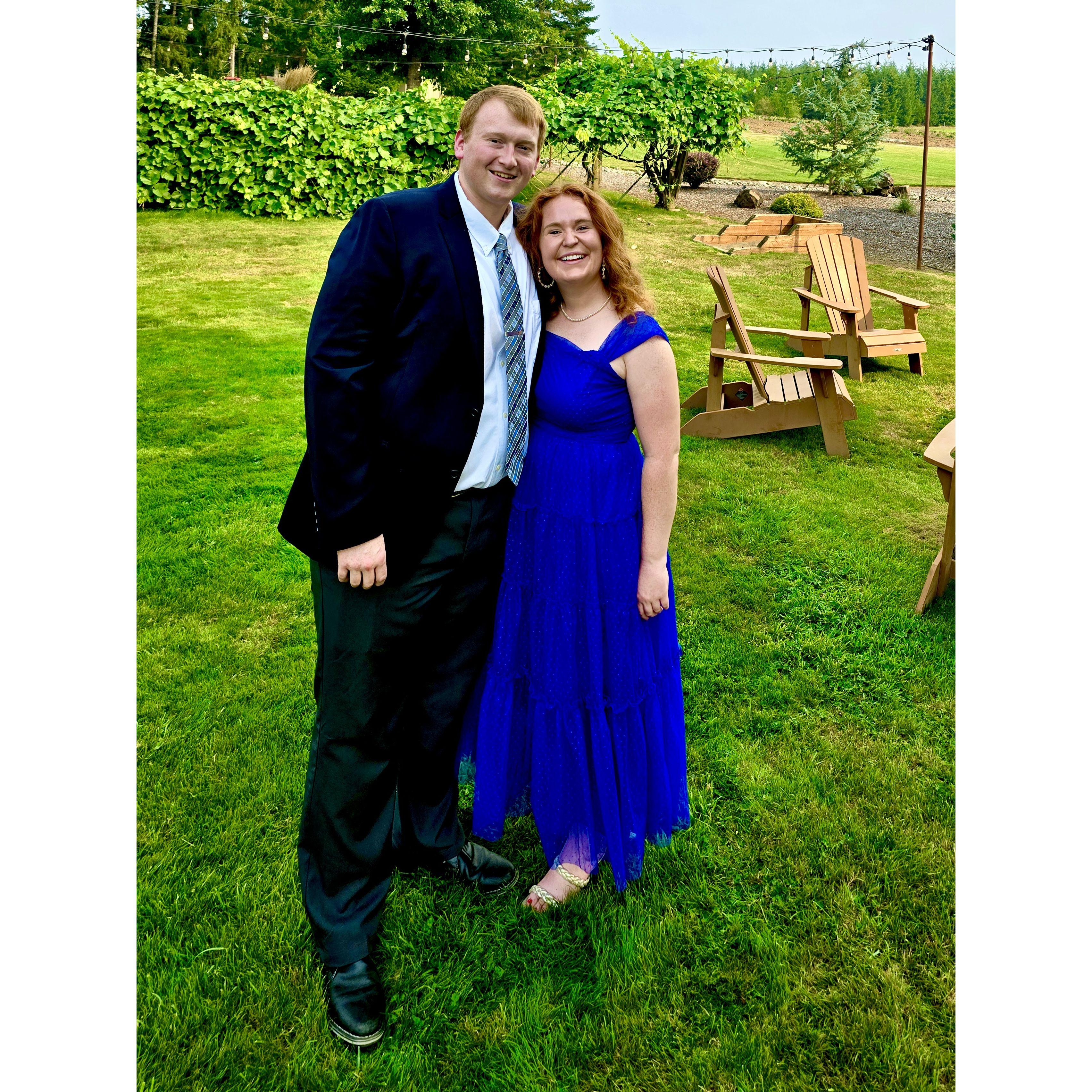 Showing off our wedding guest finery! September 2024. (Onalaska, WA)
