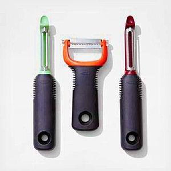 OXO Good Grips 3-Piece Peeler Set + OXO Good Grips Etched Zester and Grater (Green)