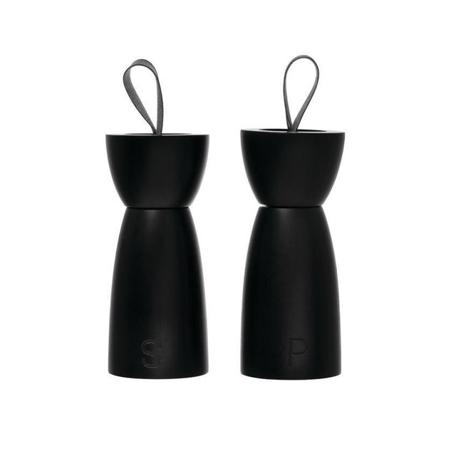 Leather Handle Salt & Pepper Mill Set