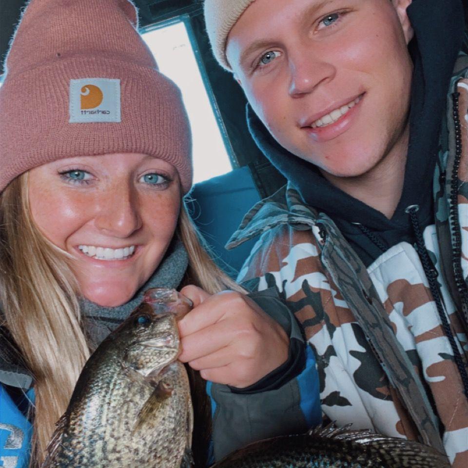 Ice fishing. Emily's first time!