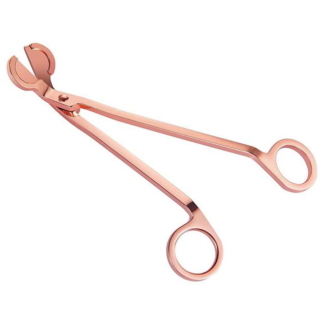 Fri4Free Candle Wick Trimmer, Candle Wick Cutter, Candle Scissors Cutter, Stainless Wick Clipper Scissor for Trim Wick to Burn Equally, Reduces Soot (Rose Gold)