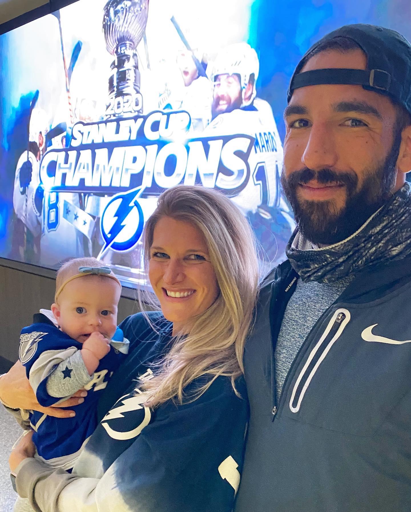 Our 1st real date : Bolts vs. Bruins game....we won. DUH! (Scarlett got to touch the Stanley cup at the end of the season celebration) GO BOLTS!!