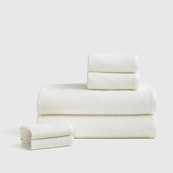 Turkish Waffle Terry Bath Sheet Bundle in Ivory