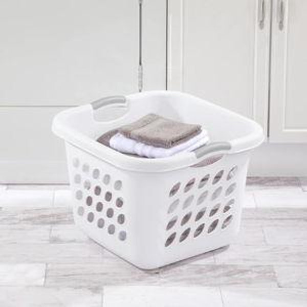 1.5 Storage Bushel Square Laundry Basket - White