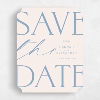 Blue Ticket Wedding Save the Date - Josephine Classic