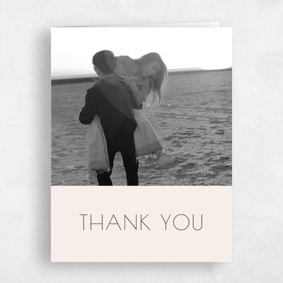 Linen, Beige Wedding Thank You - Fountaine Photo