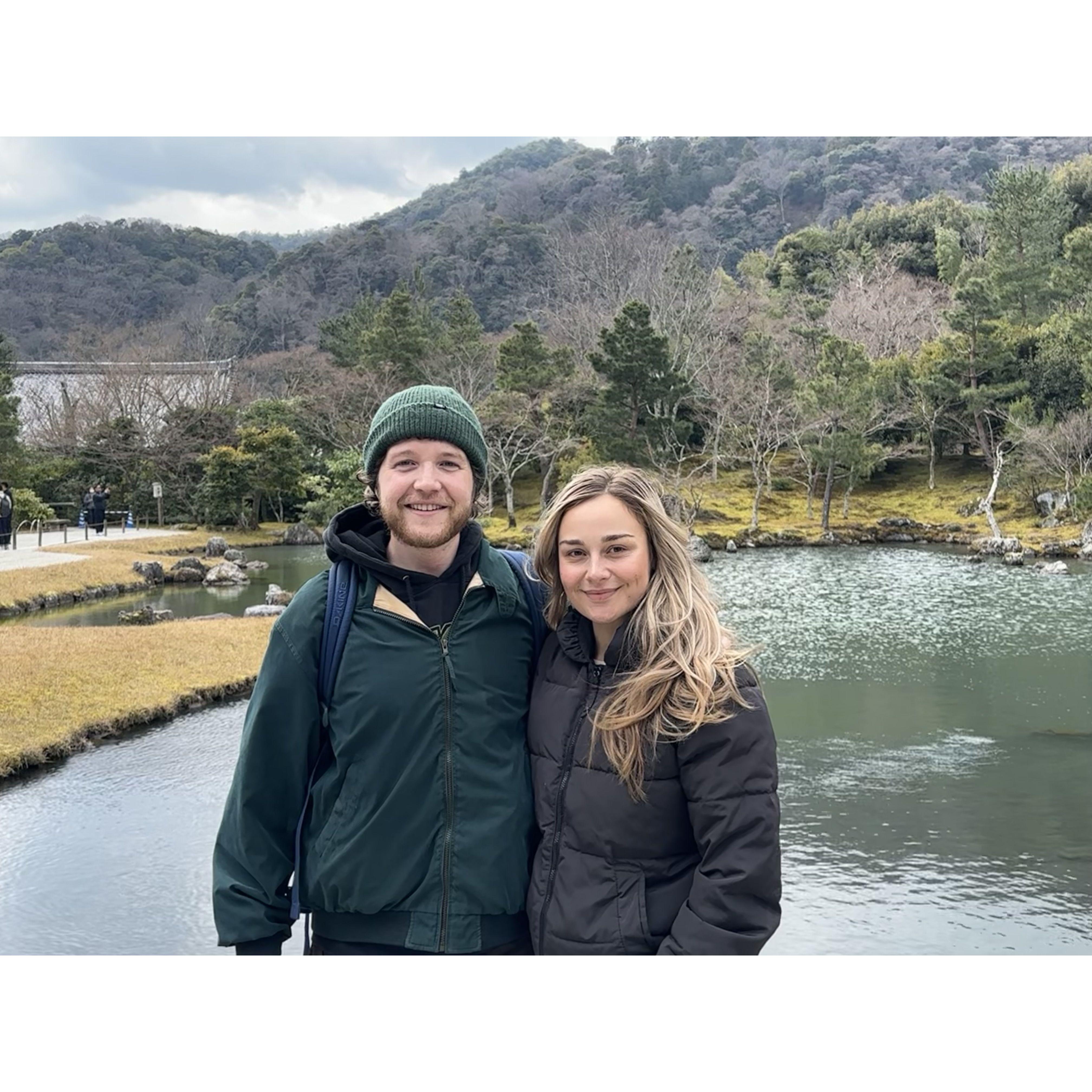 A few hours before the engagement at a Zen Temple in Kyoto, Japan