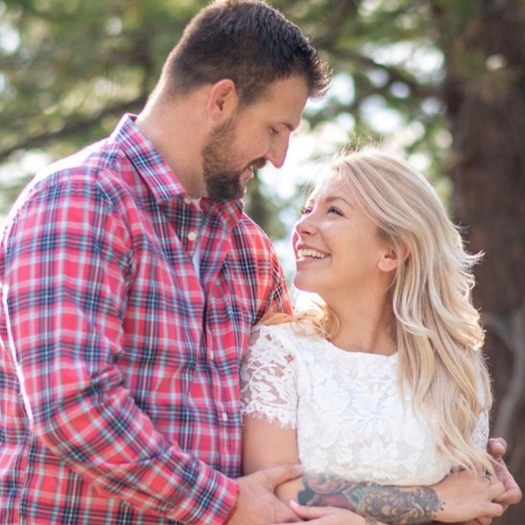 Taking our engagement photos.