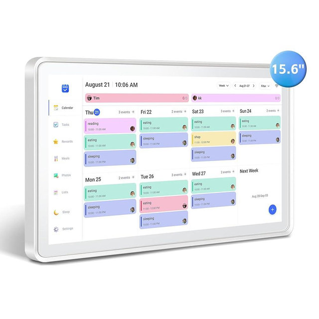 Deerift Digital Calendar 15.6", Touch Screen Electronic Calendar & Planner Wall Mountable, Instant Phone Sync, Photo Gallery, Custom Lists, Task Charts, Family Calendar for Home Office Organization