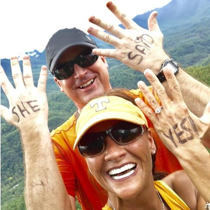 She said "Yes"!  On our favorite mountain in the Smokies, Buzzard Roost.