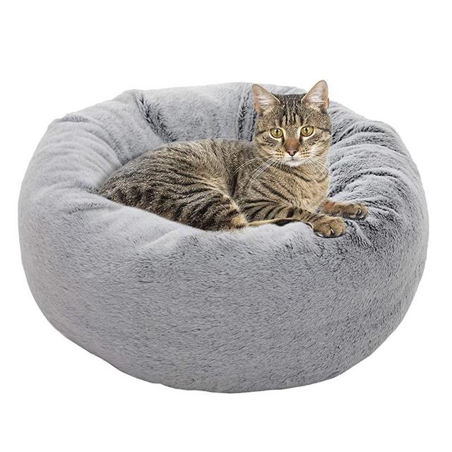 EXQ Home Cat Bed Cat Beds for Indoor Cats Washable Marshmallow Cat Bed, 21 inch Calming Pet Bed for Cats or Small Dogs,Fluffy Cat Bed Anti-Slip & Water-Resistant Bottom