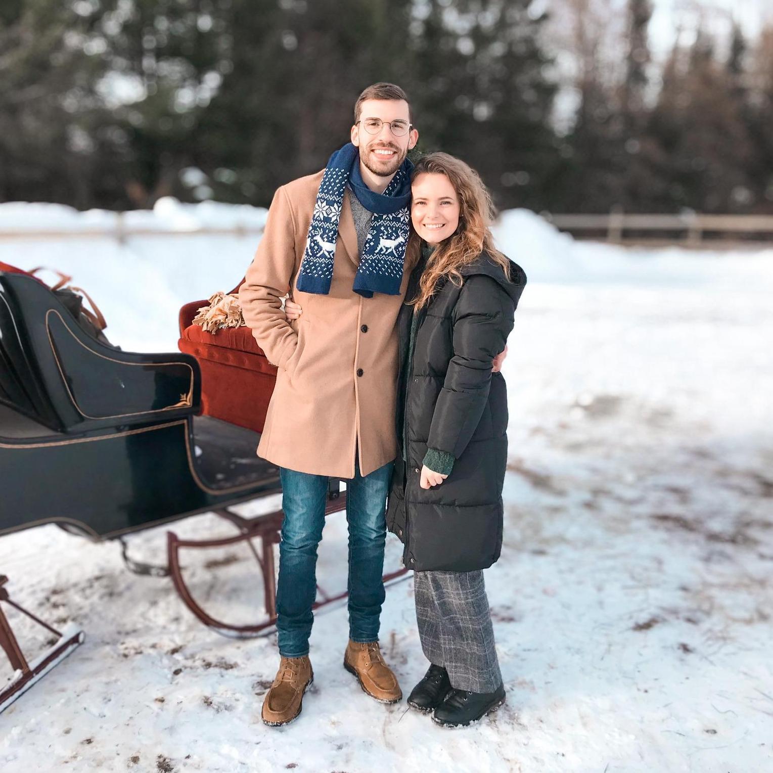 Before the sleigh ride in Minnesota