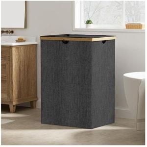 WOWLIVE 180L Laundry Hamper 3 Section, Bamboo Laundry Basket with lid, Extra Large Dirty Clothes Hamper with Removable Bags, Laundry Bin Organizer Storage for Dorm Bedroom Bathroom, Black