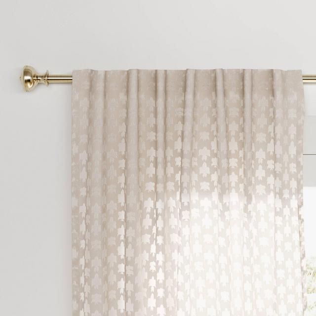 84"x50" Clipped Textured Light Filtering Curtain Panel Natural - Threshold™