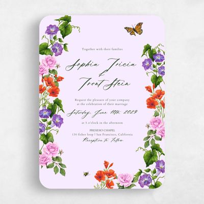 Purple Rounded Wedding Invitation - Eterno Classic
