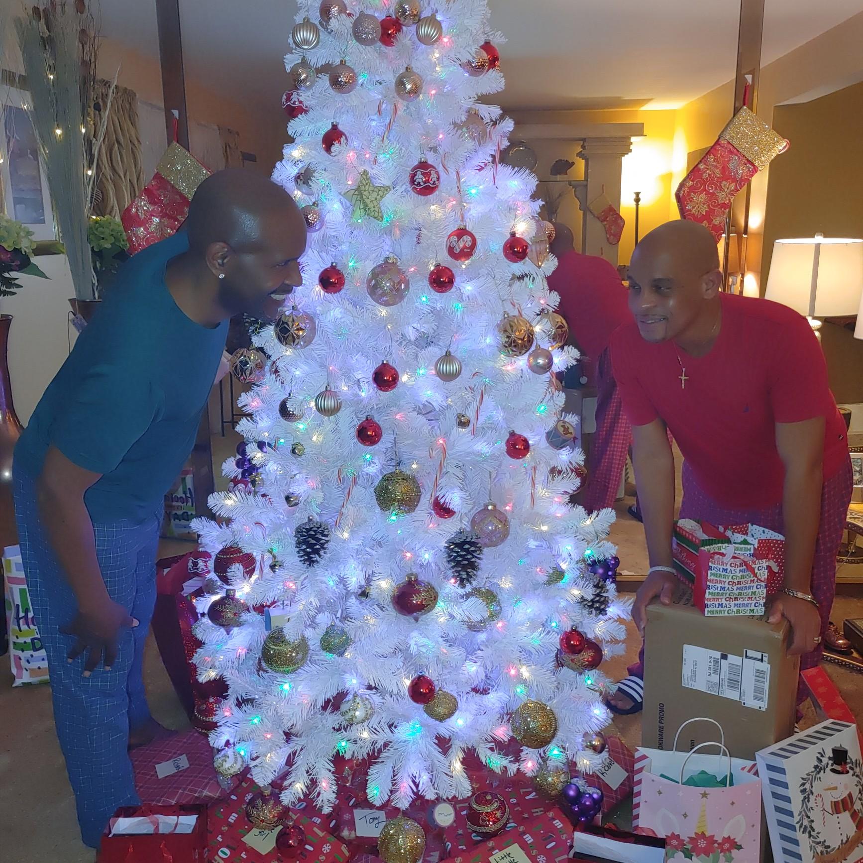 Christmas 2020 around our white Christmas tree