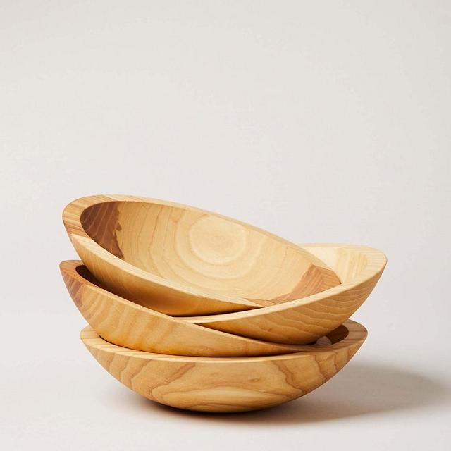 Crafted Wooden Bowls, Crafted from New England, Natural, 9"
