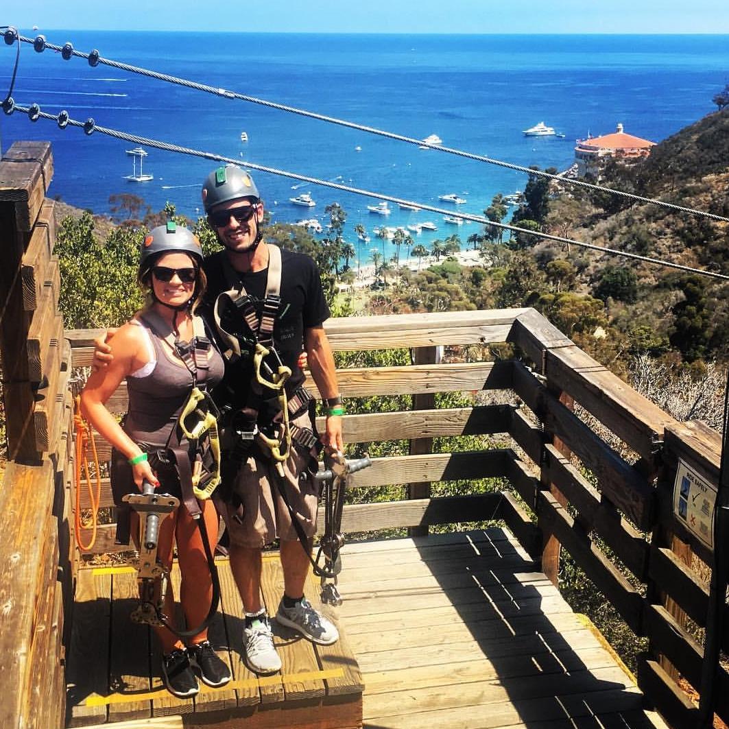 Zip lining in Catalina