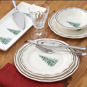 Gien France: Filet Noel Canape Plate, Set of 4