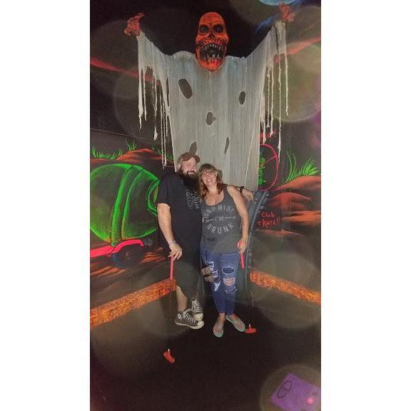 Black-light mini-golf for Halloween 2017