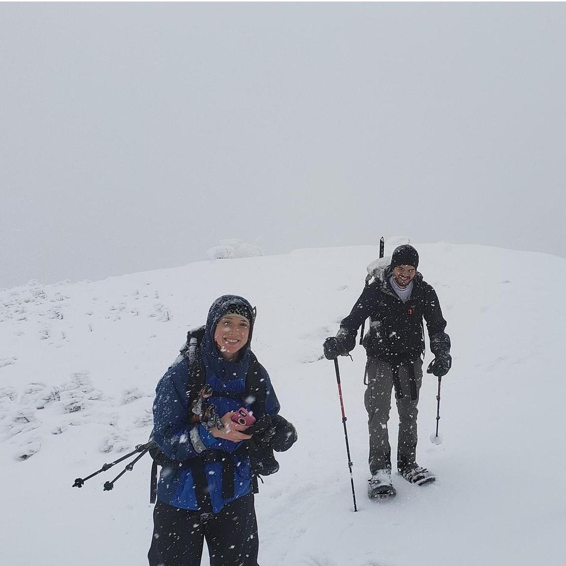 Hiking up Mt. Marcy, Hugh's last high peak to become a Winter 46'er!!!