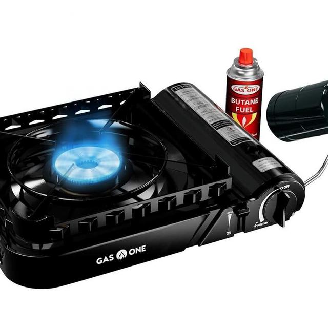 GasOne 15,000 BTU Propane or Butane Stove Dual Fuel Stove Portable Camping Stove - Patented - with Carrying Case Great for Emergency Preparedness Kit