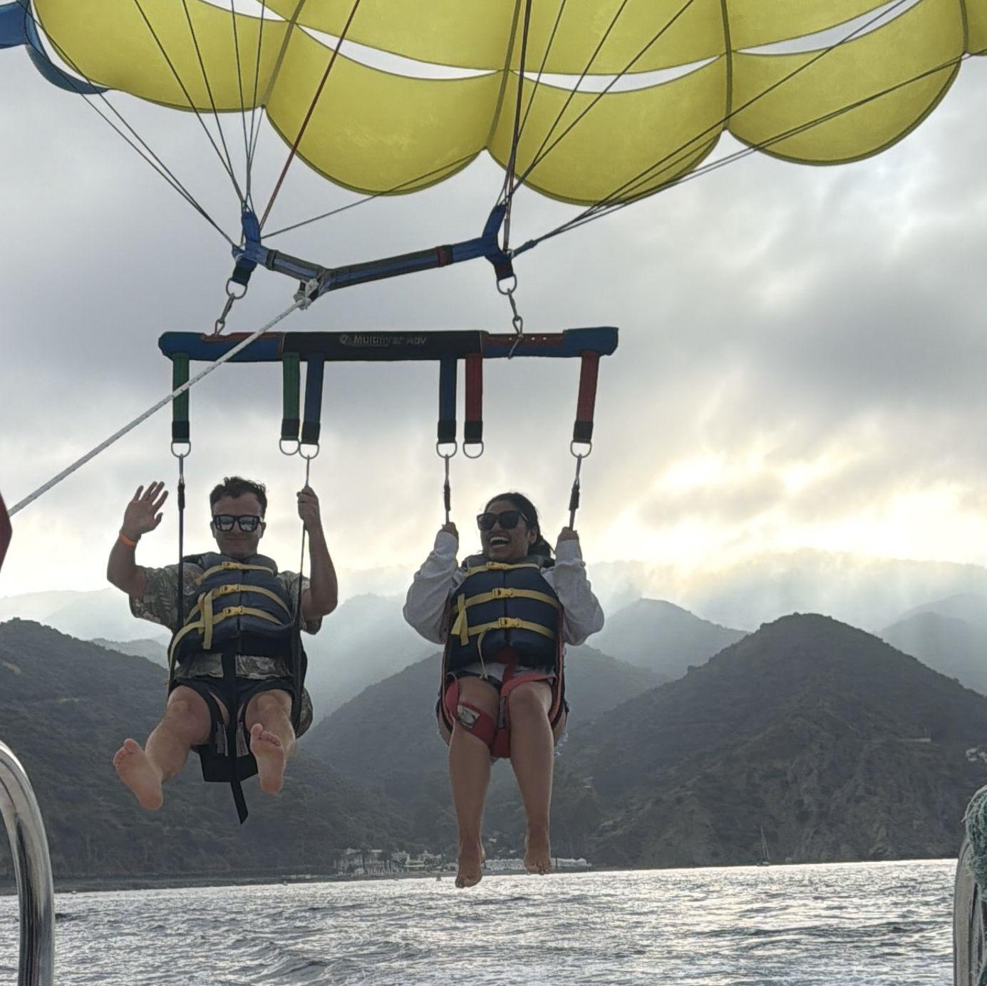 Parasailing around Catalina Island