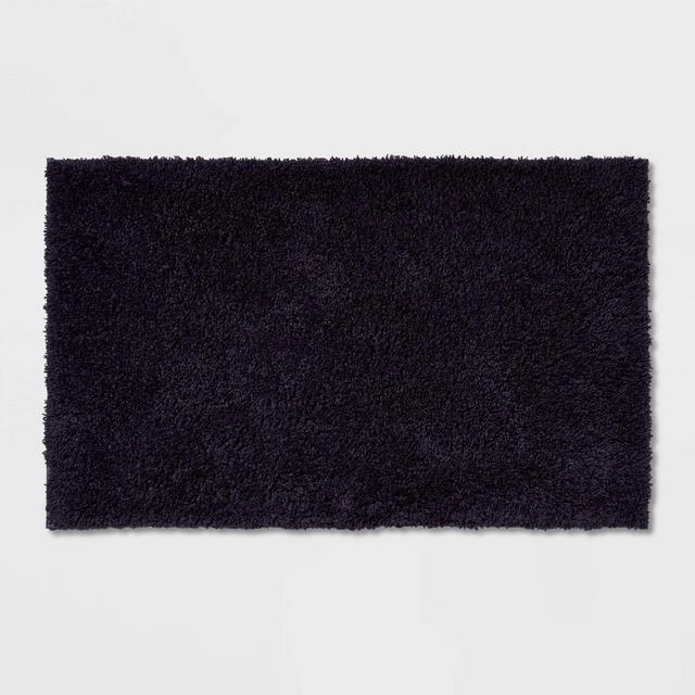 20"x34" Antimicrobial Bath Rug Navy - Total Fresh