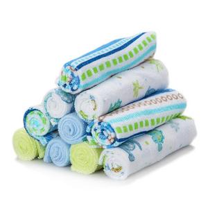 Spasilk Washcloths, Blue Stripes, 10 Count