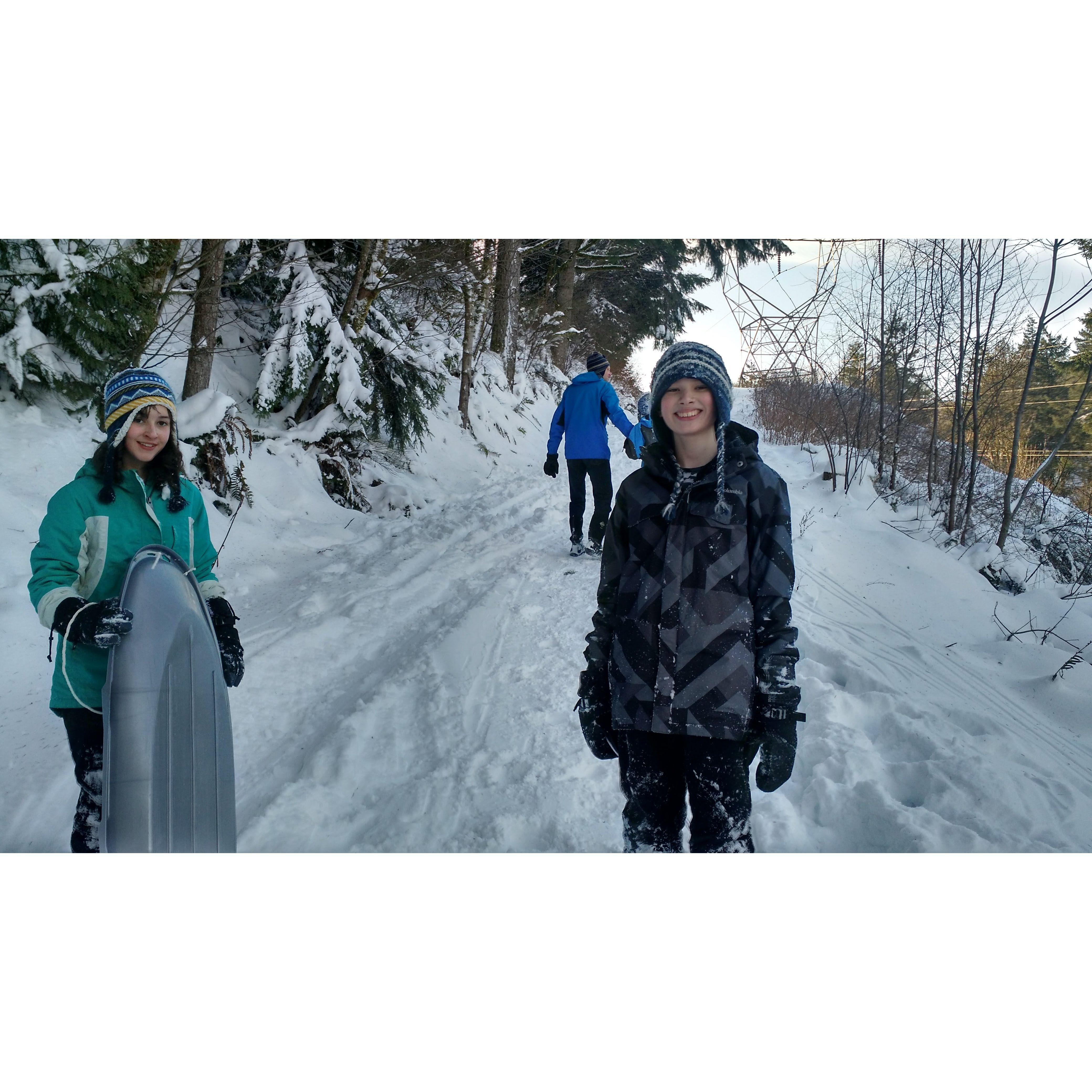 A snowy hike of Fire Lane 15