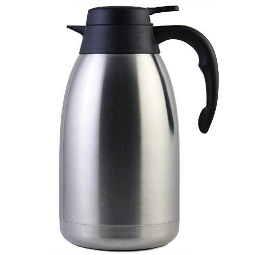 68 Oz Stainless Steel Thermal Coffee Carafe/Double Walled Vacuum Thermos / 12 Hour Heat Retention / 2 Liter Tea, Water, and Coffee Dispenser by Cresimo