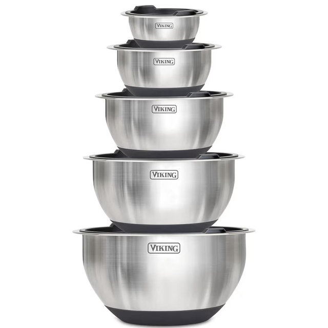 Viking Mixing Bowls - 10 Piece w/ Lids- Black