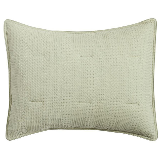 Honeycomb Cotton Comforter Sham, Sea Grass, Standard