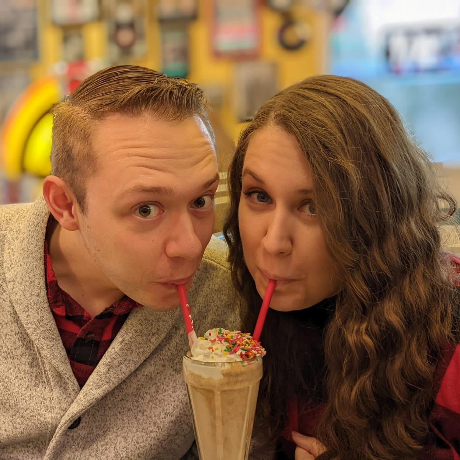 Sharing our first milkshake together in Leavenworth WA.