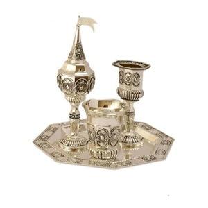 Havdallah Set 4 Piece Silver Plated Pearl Design