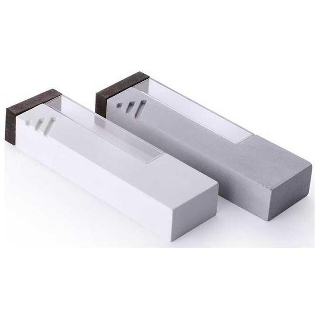White Modern Minimalist Cement Wedding Keepsake Mezuzah