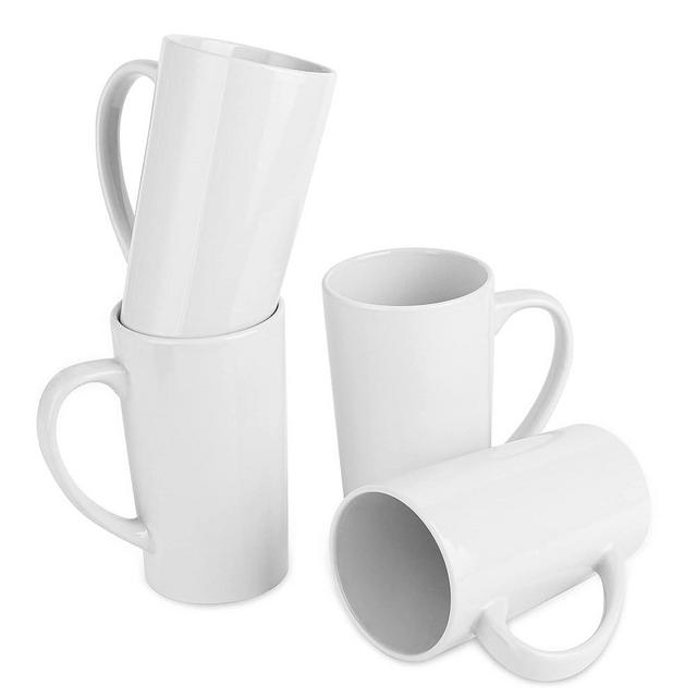 BYCNZB 22oz white Super Large tall Ceramic Coffee Mugs Large Handles Set of 4