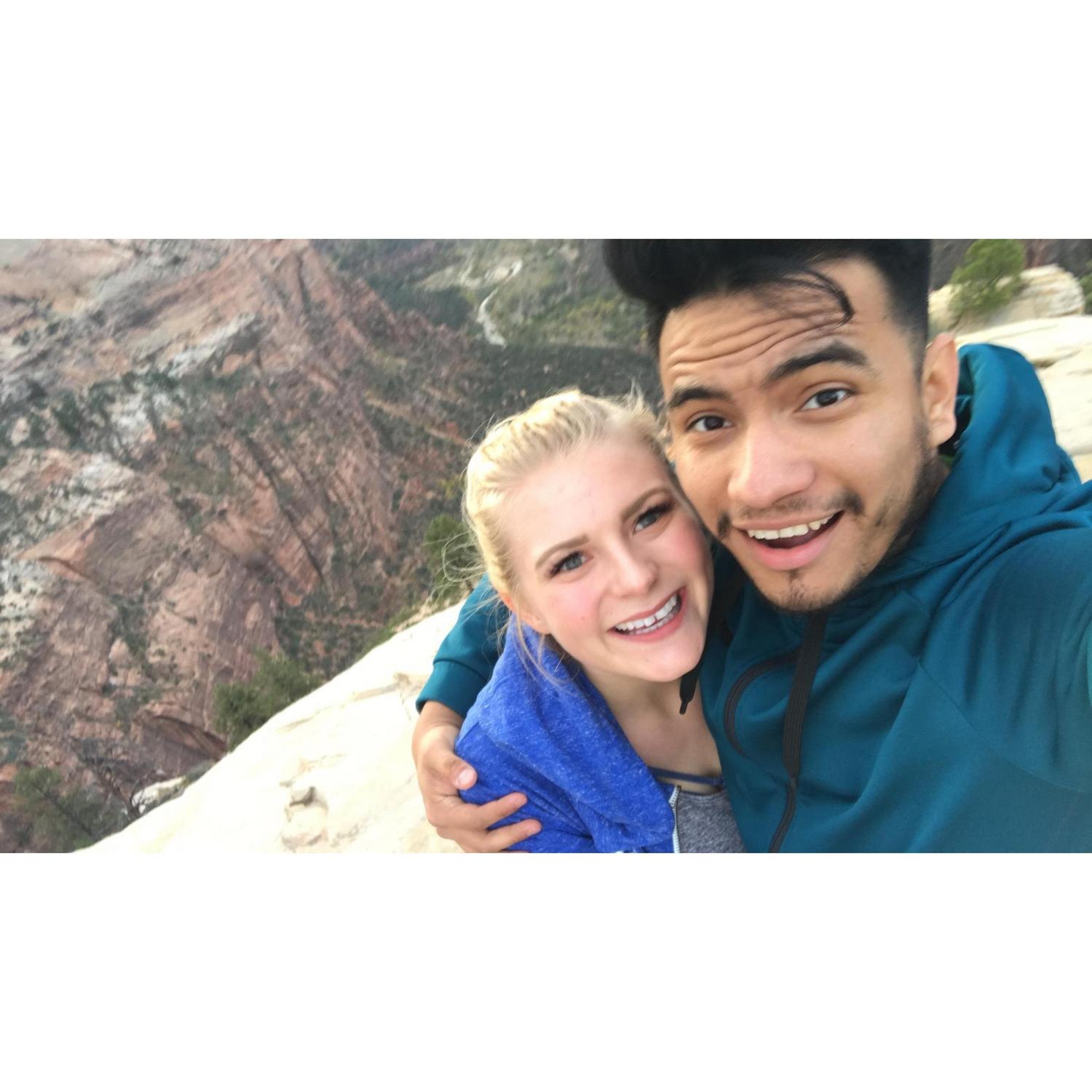 On a hike in Zion National Park