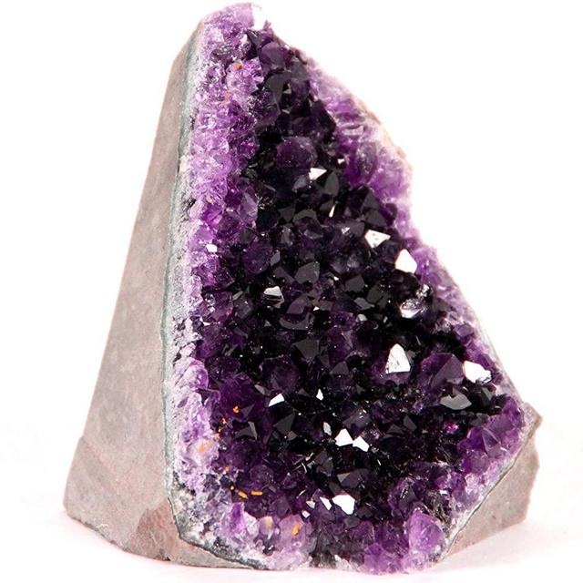 Extreme Amethyst Cluster - 1 to 1.5 pounds of Powerful, Deep Purple Crystals. Geode from Uruguay. Includes Bonus 3 inch Selenite Wand in Velvet Bag.