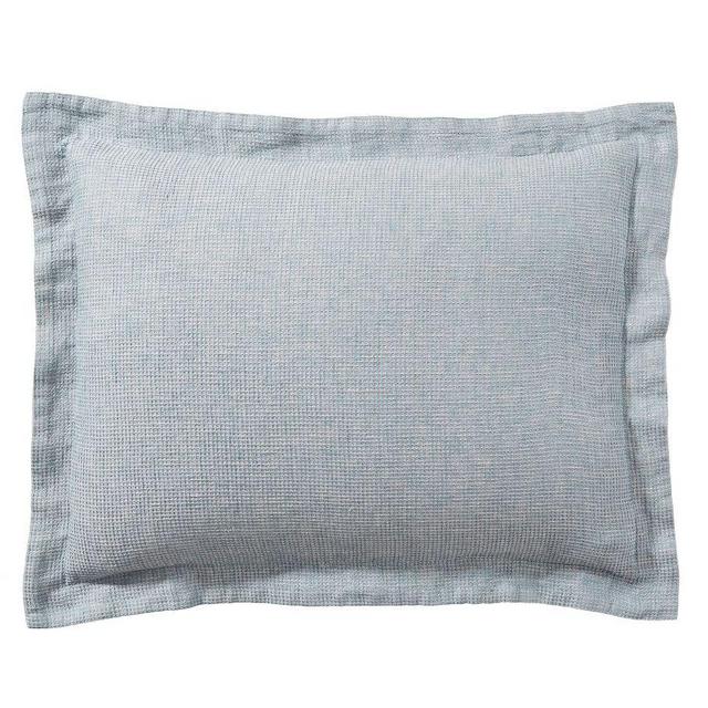 Chambray Belgian Flax Linen Waffle Standard Shams, Set of 2