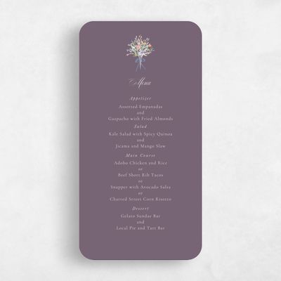 Purple Rounded Wedding Menu - Pesco