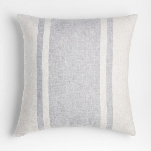 Jackie 23" Grey Linen Pillow with Down-Alternative Insert by Leanne Ford