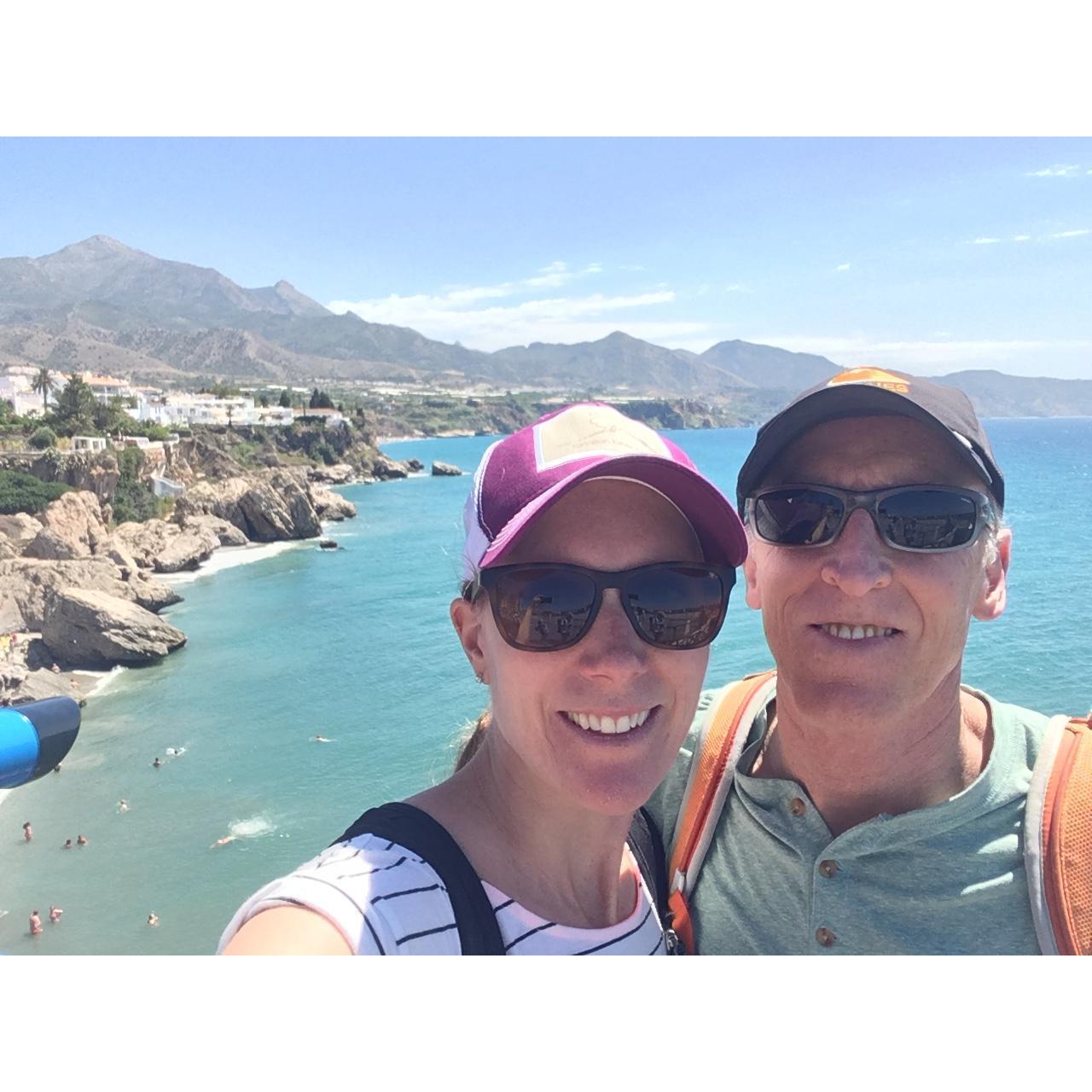 On the "Balcony of Europe," in Nerja, Spain.