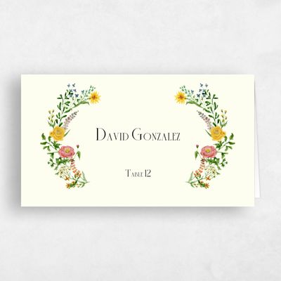 Orange Wedding Place Card - Merryton