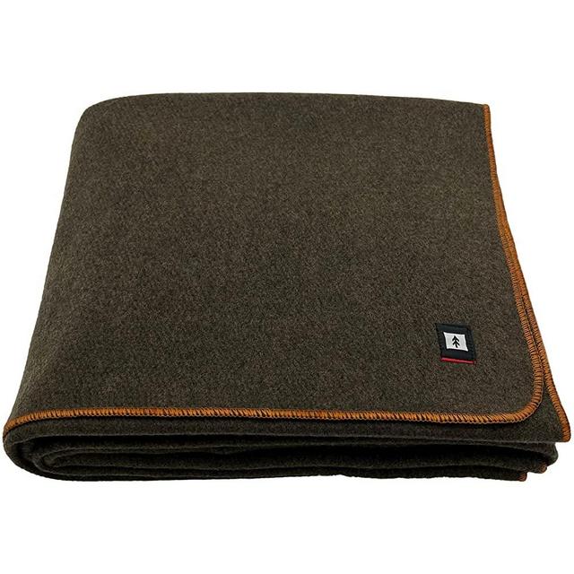 EKTOS 100% Wool Blanket, 5.0 lbs, Warm, Thick, Washable, Large 66" x 90", US Military Style | Perfect for Home, Camping, Outdoor Adventures, Survival & Emergency Kits (Olive Green)