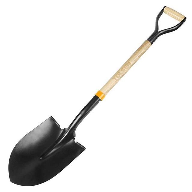 Garden Shovels For Digging, Spade Shovel, Garden Shovel For Planting, D Handle Steel Shovel Pointed Wooden Handle, Carbon Steel, Round Point Shovel, Head is 8.5″ Wide by 11.5 deep, Overall Length 42''