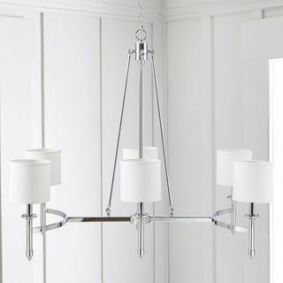 Elegenza 6-light Chandelier with Fabric Drum Shades