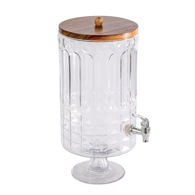 Creative Co-Op 8-Quart Cut Glass Beverage Dispenser with Spout and Lid