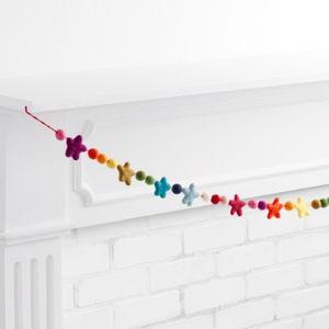 Felted Wool Star and Pom Pom Garland - World Market